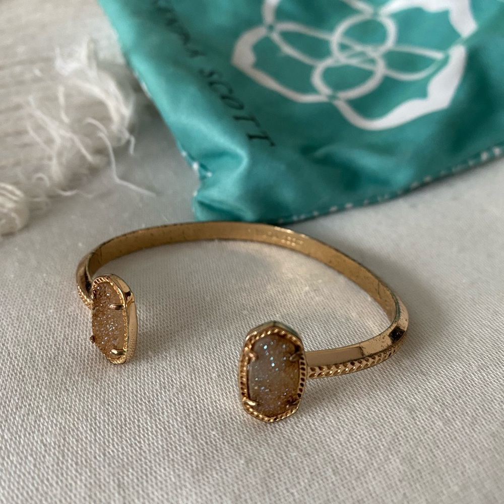 Elton Rose Gold Cuff Bracelet In Iridescent Drusy
